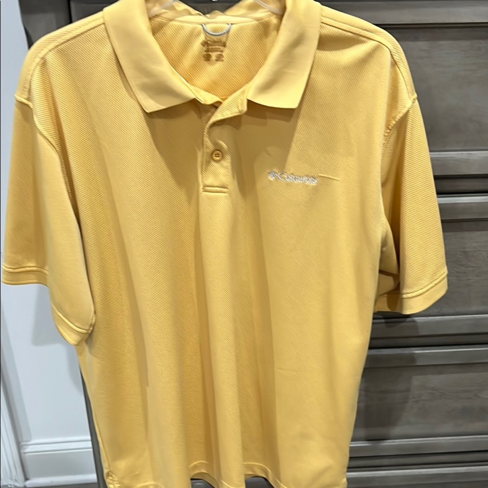 Columbia Yellow Polo Shirt Cotton Blend